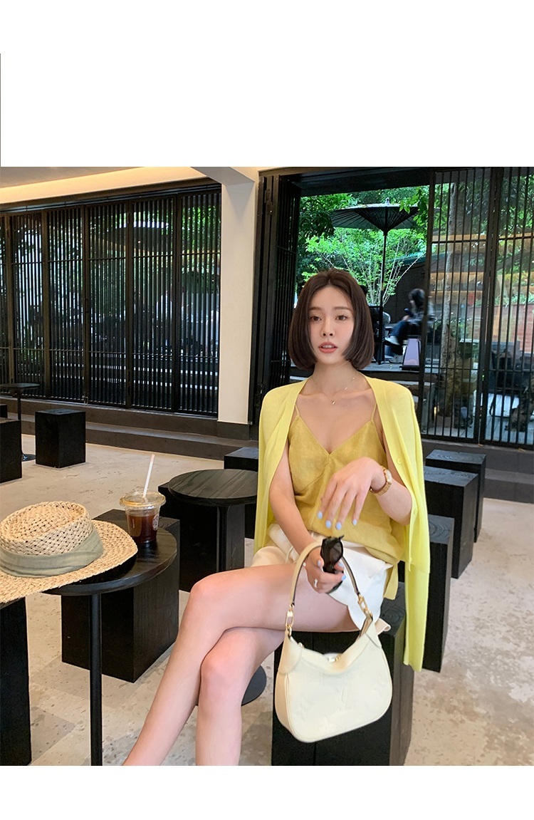 親膚小性感 U領背心+針織外套(2件組)(多色)