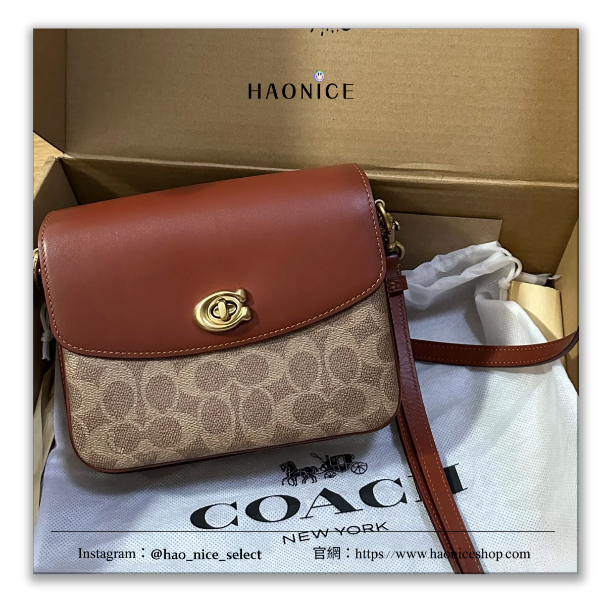 【HAO NICE】25SS COACH 蔻馳 精品🔥經典老花 Cassie 19 金扣掀蓋豆腐包 手提包 斜挎包