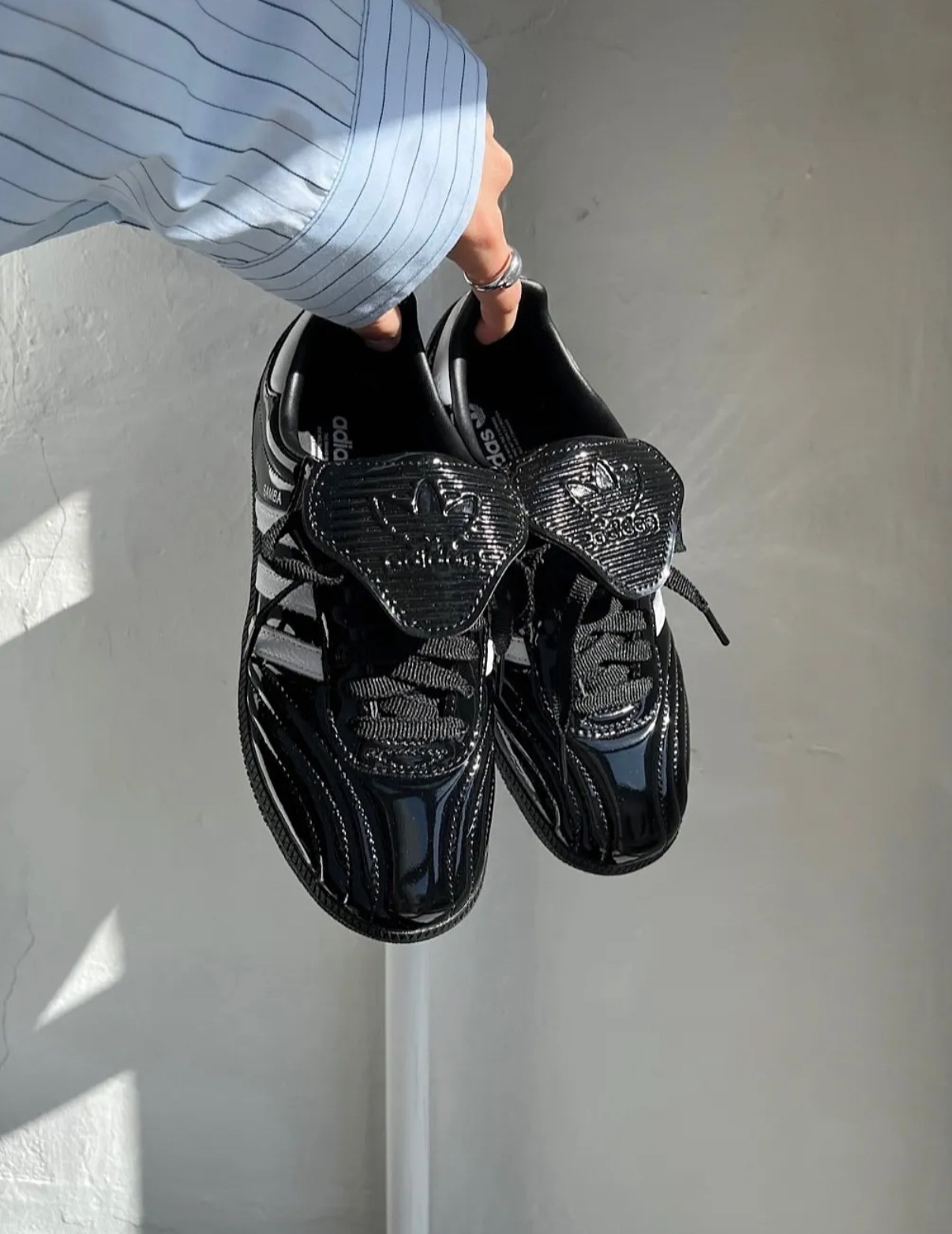 Adidas Originals Samba LT 黑色 黑白漆皮 翻鞋舌 長鞋舌 德訓鞋 JI2707/預購