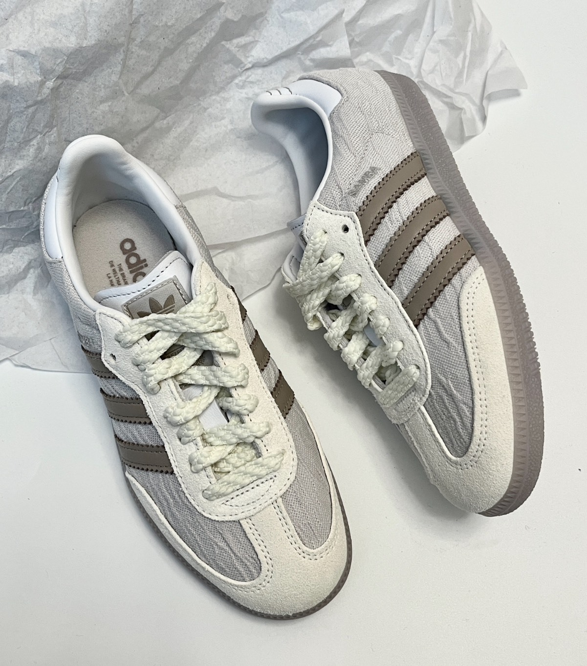 adidas SAMBA OG 銀米棕低幫板鞋 男女同款