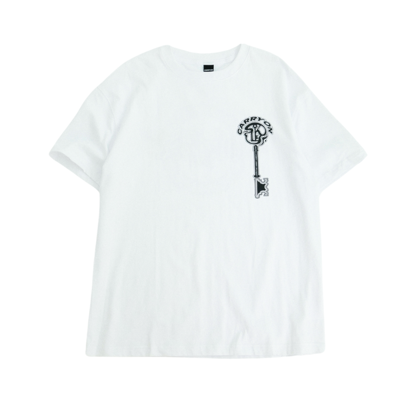 CARRYON X Lowkey 25SS Double Name Logo Tee 鑰匙 聯名短T 白色 台灣製