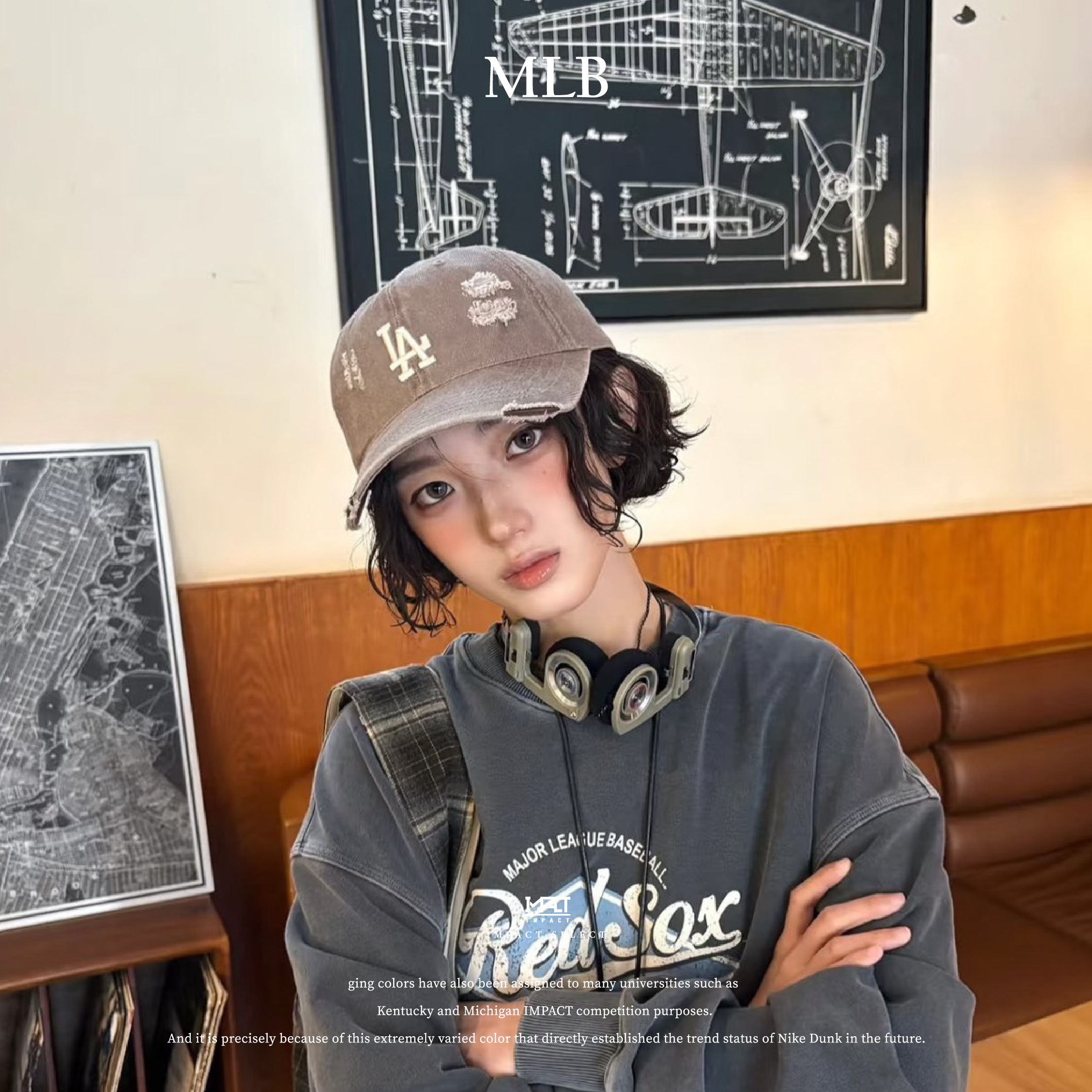 MLB 洛杉磯道奇隊 紐約洋基隊 鴨舌帽 Karina同款 復古水洗老帽 男女同款 3ACPVV34N