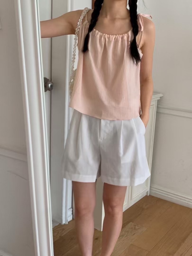 簡約抽繩綁帶背心