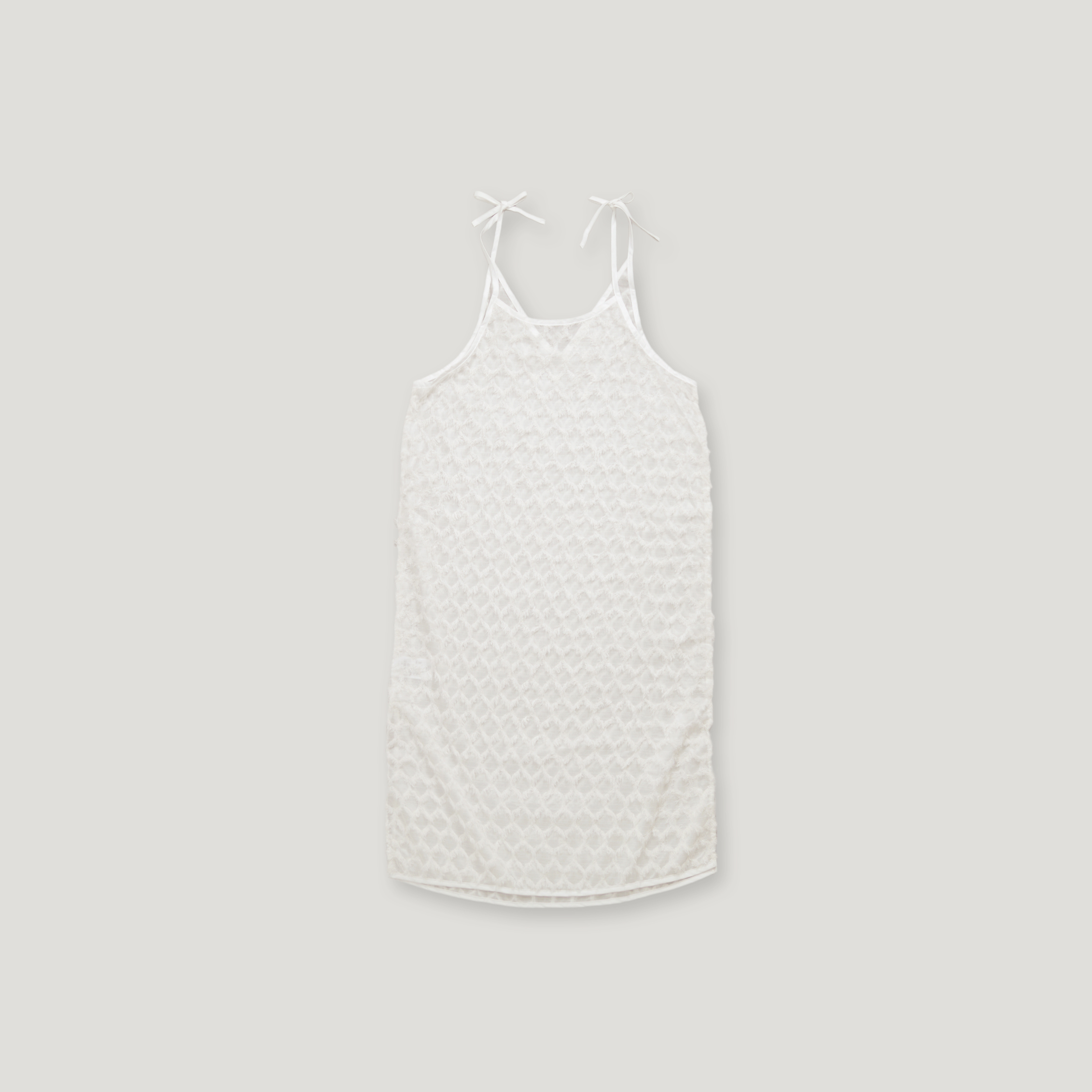 J.P.L. 繫帶羽花透紗長罩衫 ╭ 2色 ╮