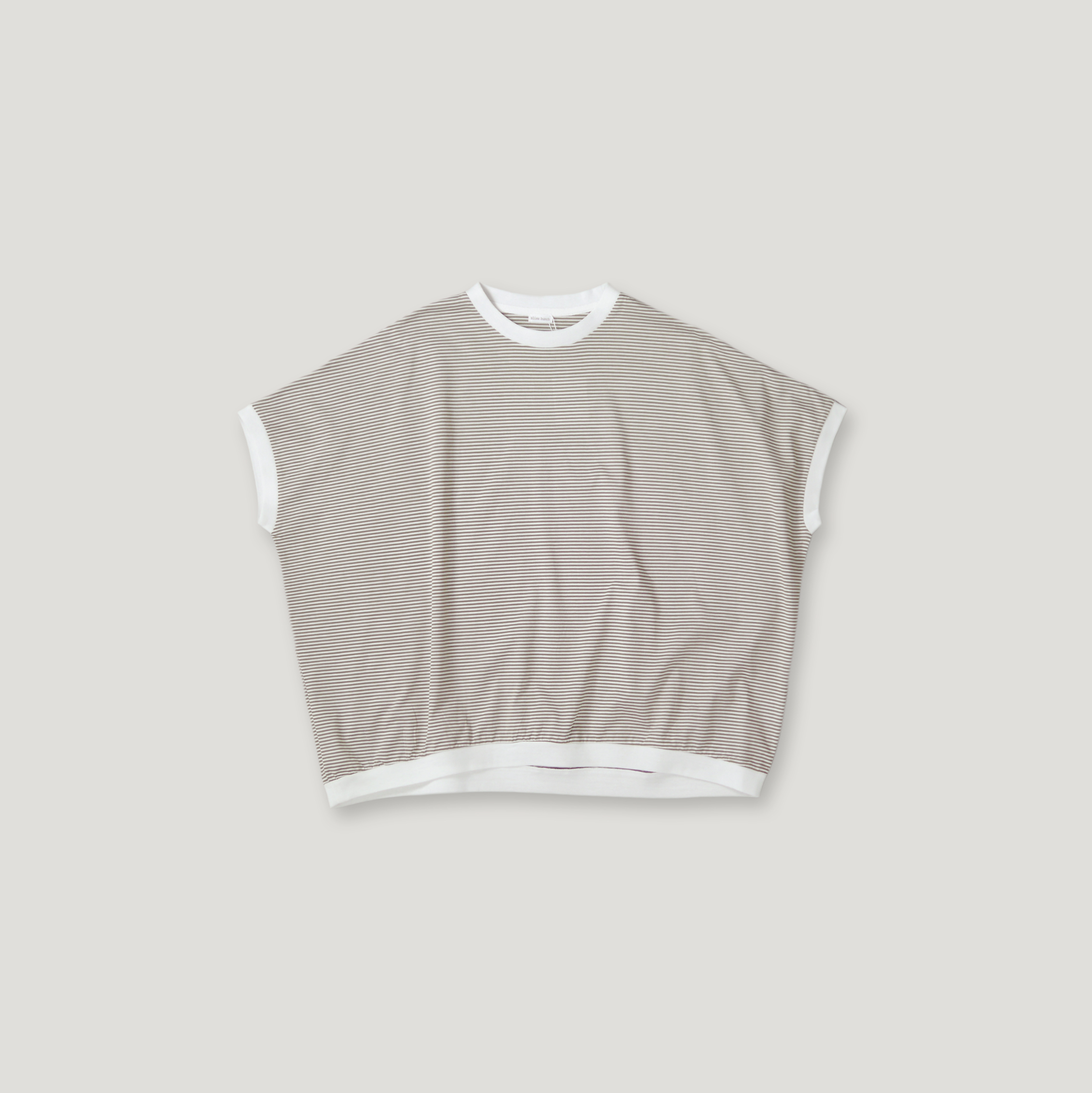 J.P.L. 法式袖橫紋蘇匹馬棉弧形上衣 ╭ 2色 ╮