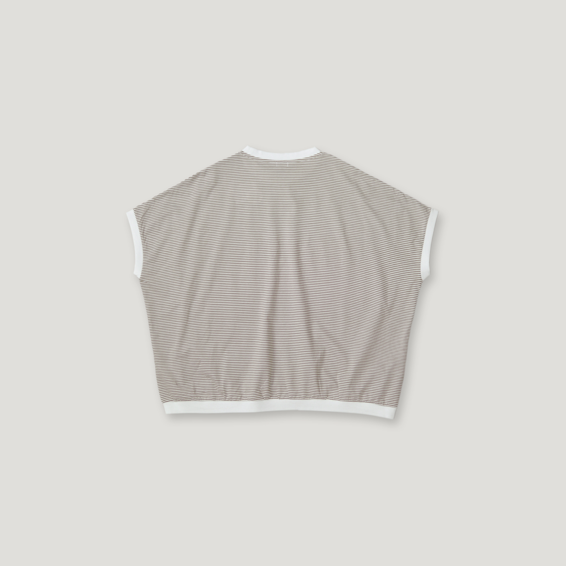 J.P.L. 法式袖橫紋蘇匹馬棉弧形上衣 ╭ 2色 ╮