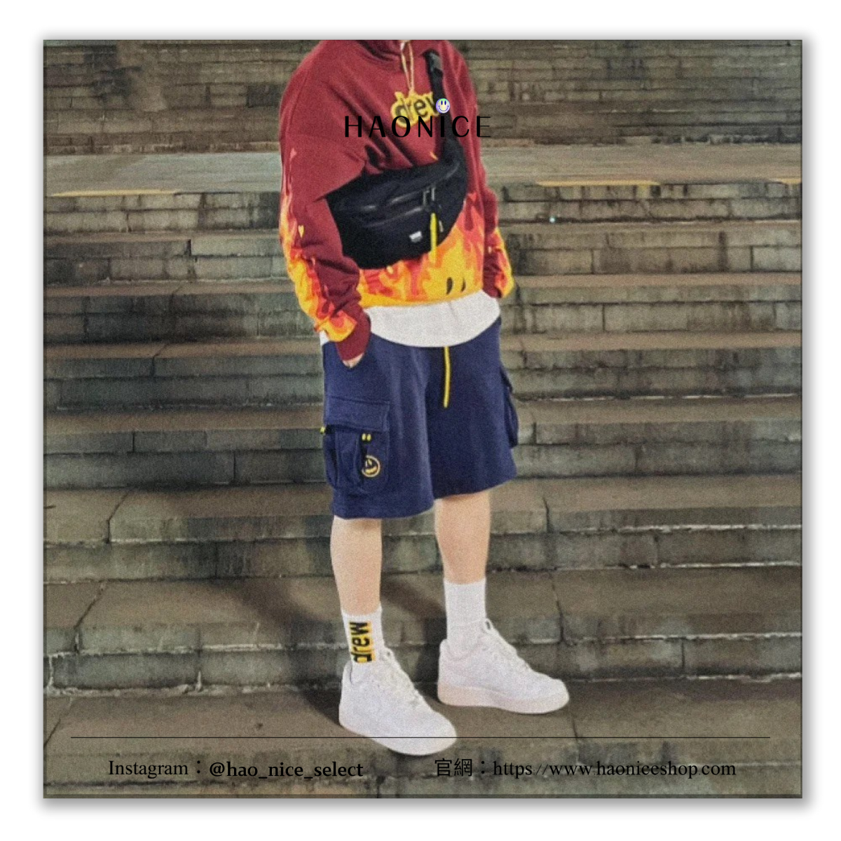 【HAO NICE】25SS🔥夏季新款DREW HOUSE 經典笑臉刺繡logo工裝短褲 運動短褲