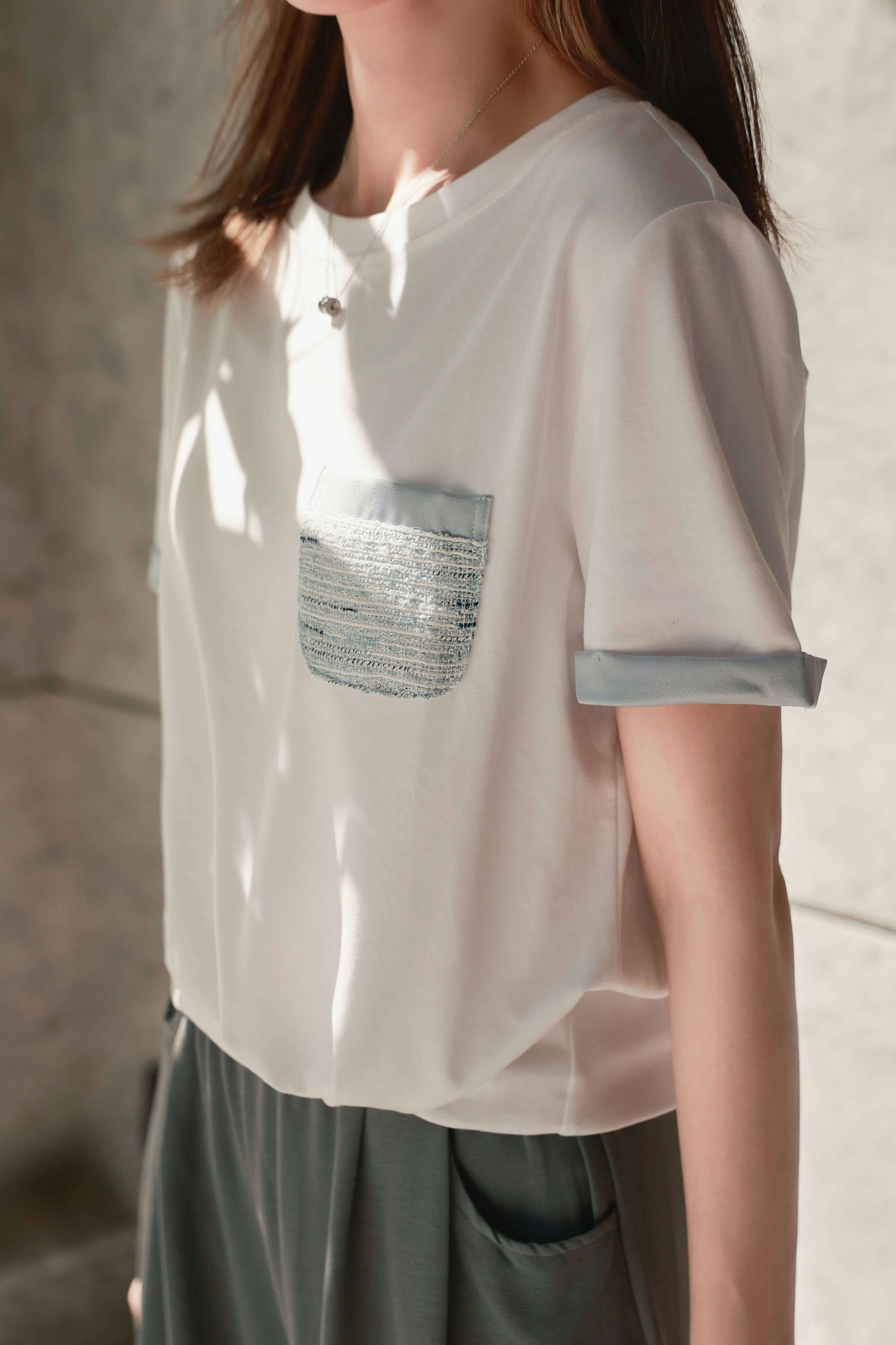 Tweed Pocket Details Tee_TP255L27