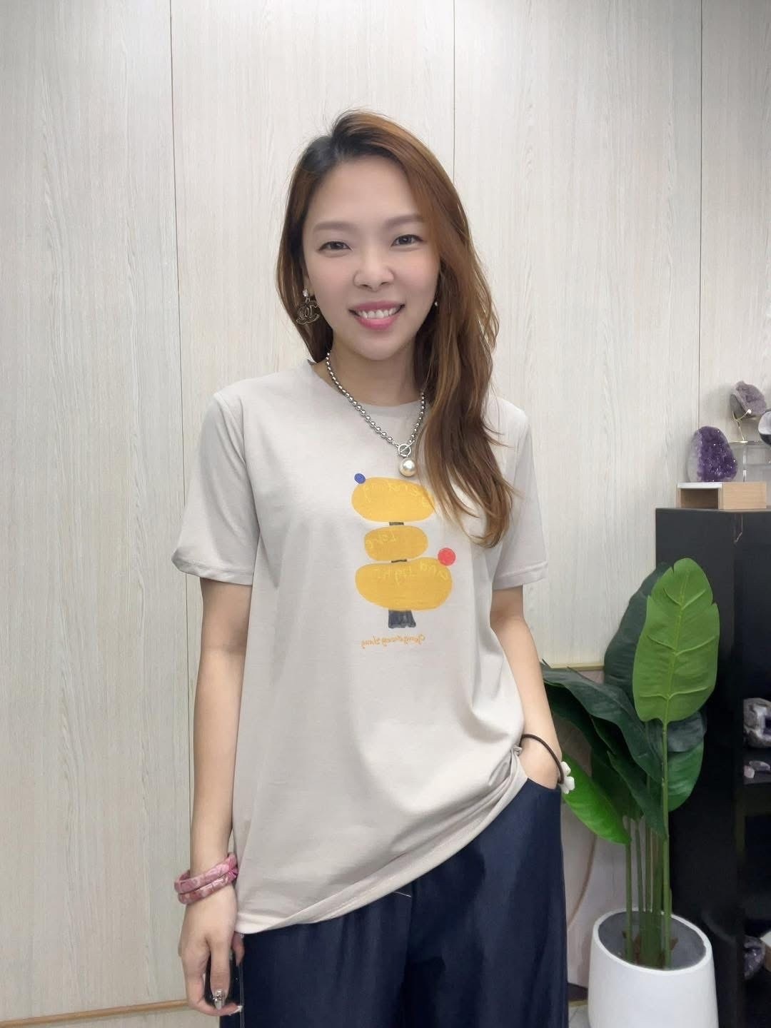 韓國 超靚抽象圖案靚料～滑身～薄款Top 99AT