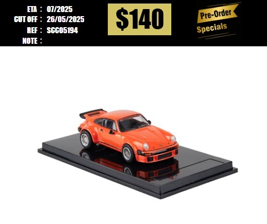 PO-$140 * SMALLCARART * 1:64 911 TURBO 934 ORANGE [OD19/05]
