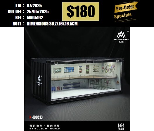 PO-$180 * MOREART * 1:64 DIORAMA - CONTAINER REPAIR SHOP SCENE GREY(MO400213) [OD19/05]