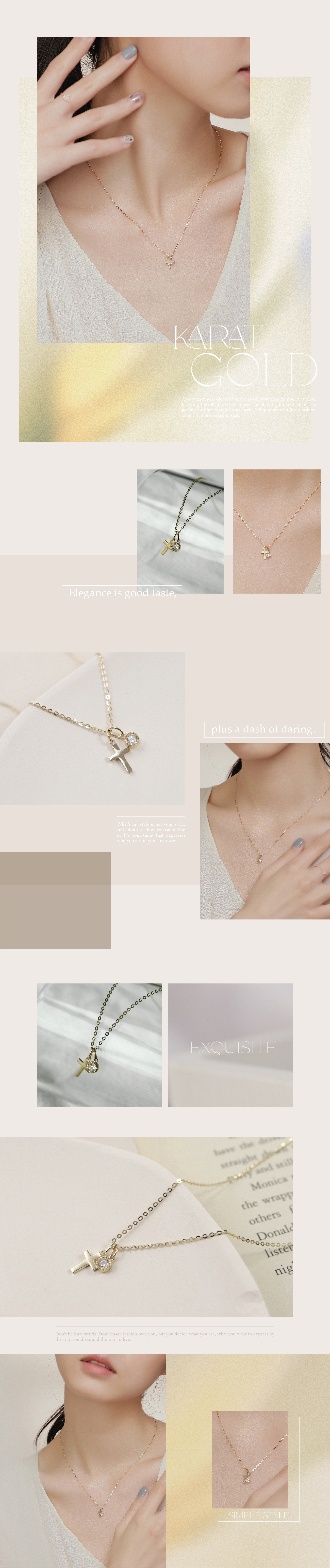 14K 十字架項鍊｜Miestilo Jewelry設計師輕珠寶品牌｜舒飾質感每一刻