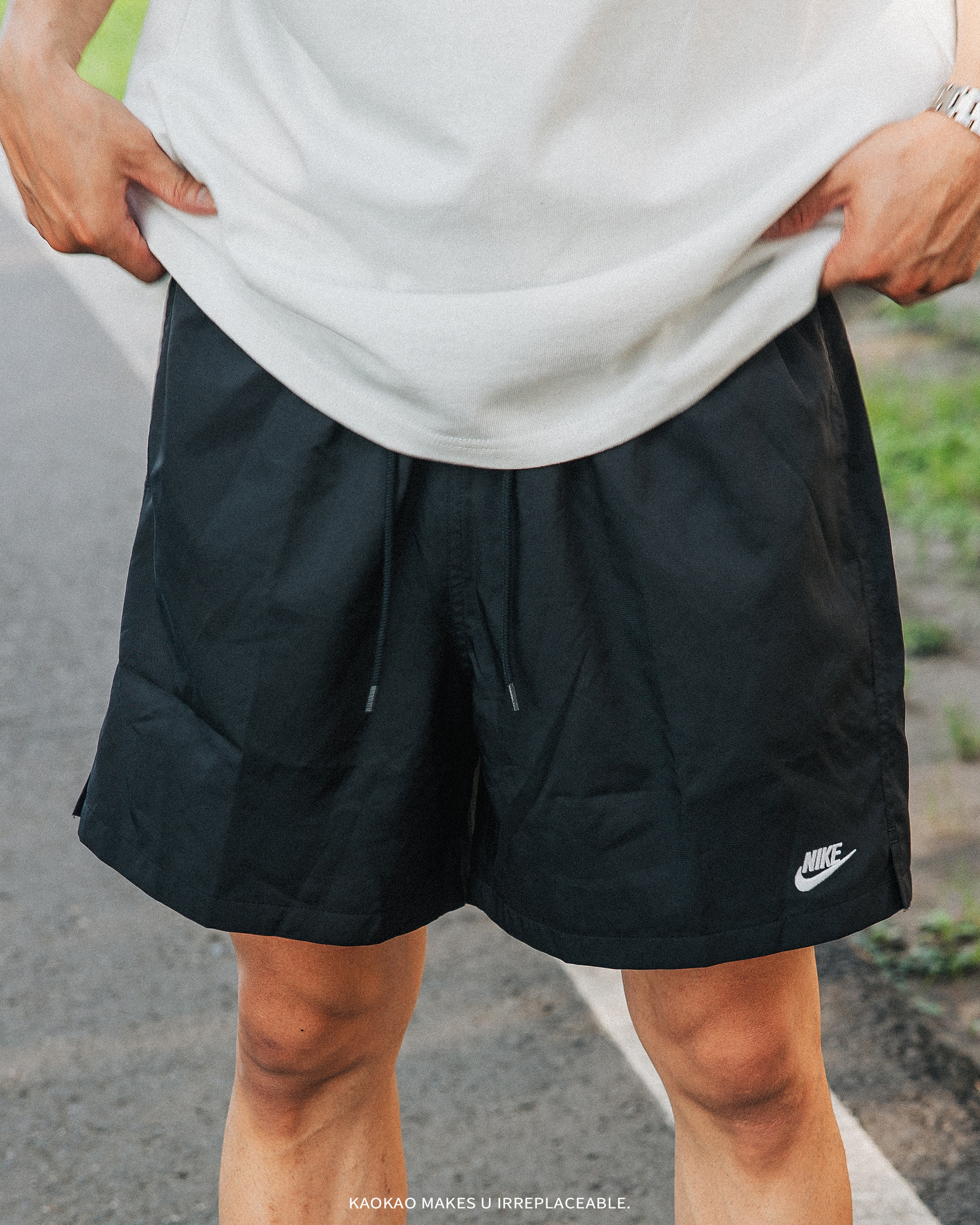 Nike 短褲 男裝 梭織 刺繡 黑【FN3308-010】