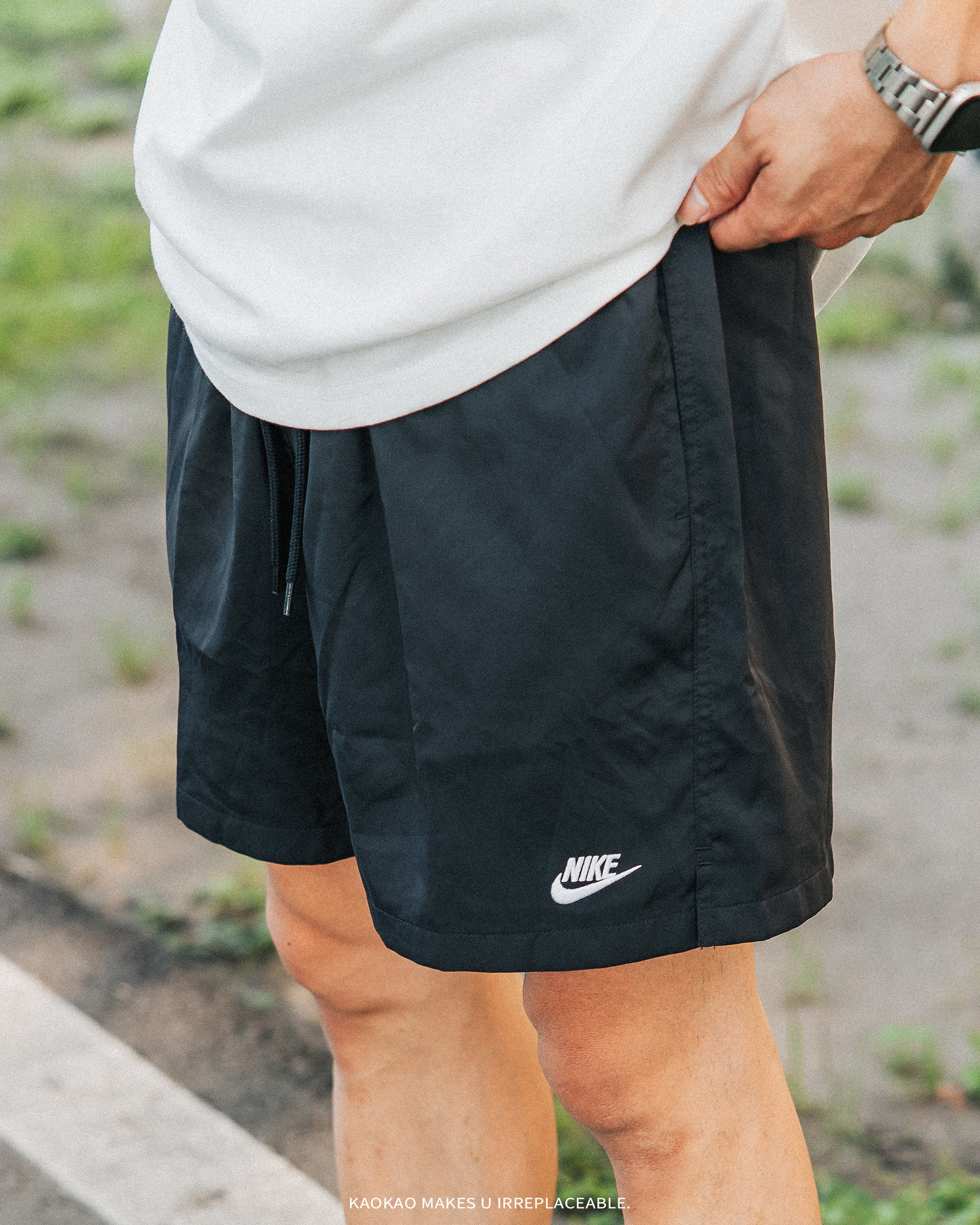 Nike 短褲 男裝 梭織 刺繡 黑【FN3308-010】