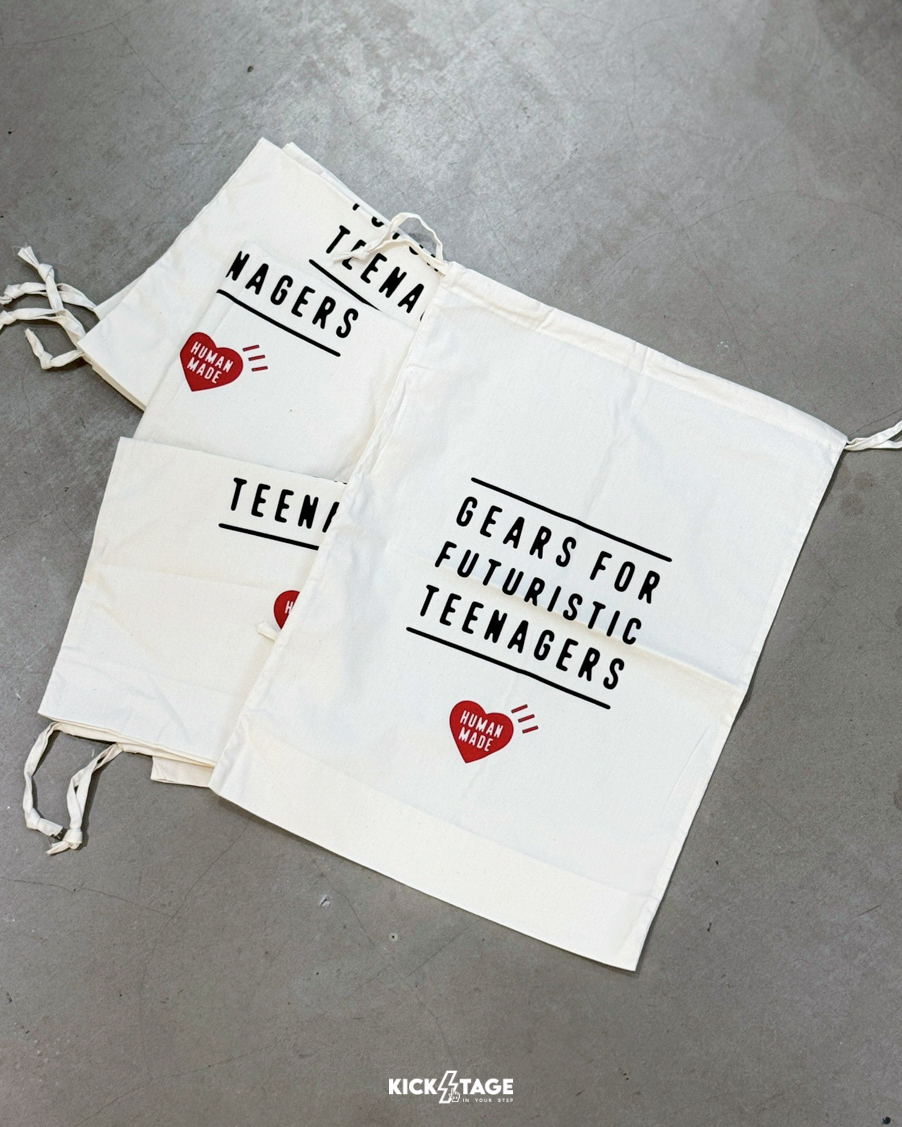 [西門實體門市現貨]Human Made 白 抽繩 帆布 愛心 收納袋 防塵袋 禮物袋 束口袋【HM00ST103-WH】