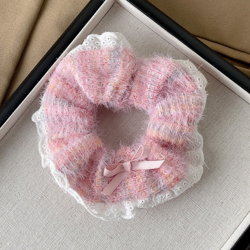 [3 FOR RM10] Knitted Lace Bow Scrunchies