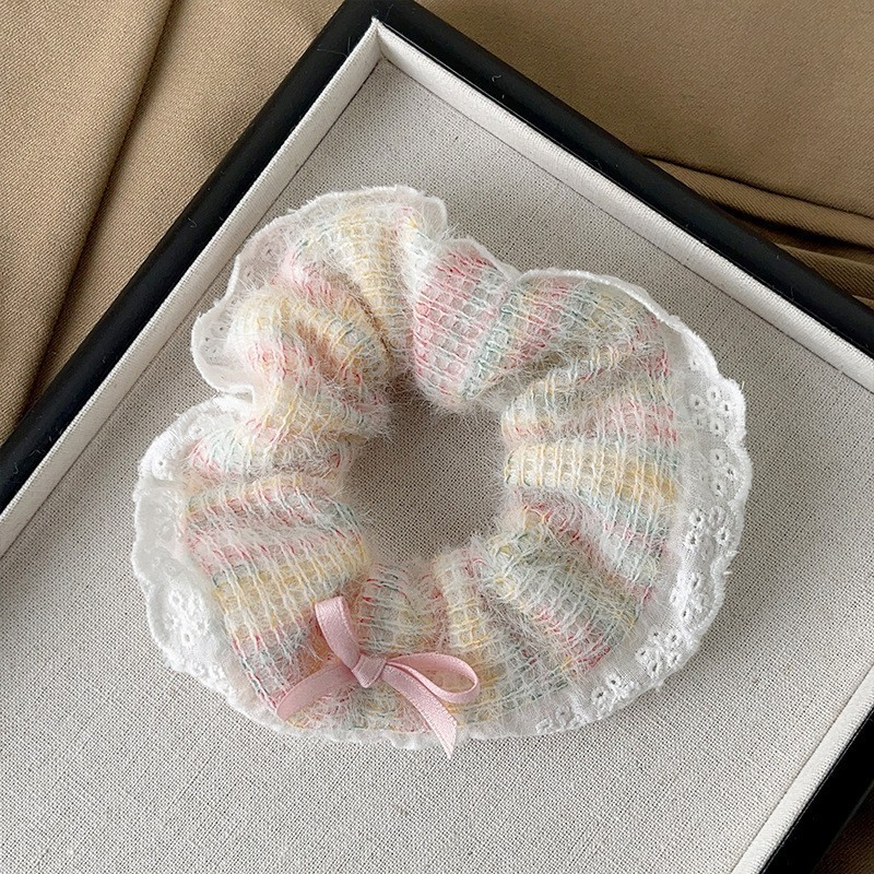 [3 FOR RM10] Knitted Lace Bow Scrunchies