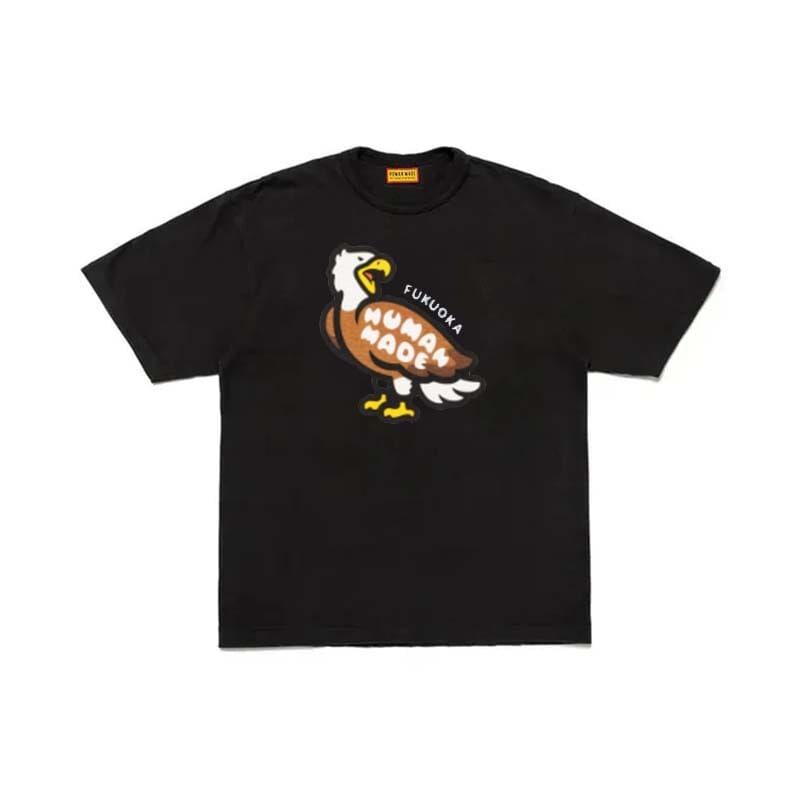 -(B018)HUMAN MADE T-SHIRT EAGLE FUKUOKA 福岡限定 老鷹 短T 黑色/白色-HM29CS064