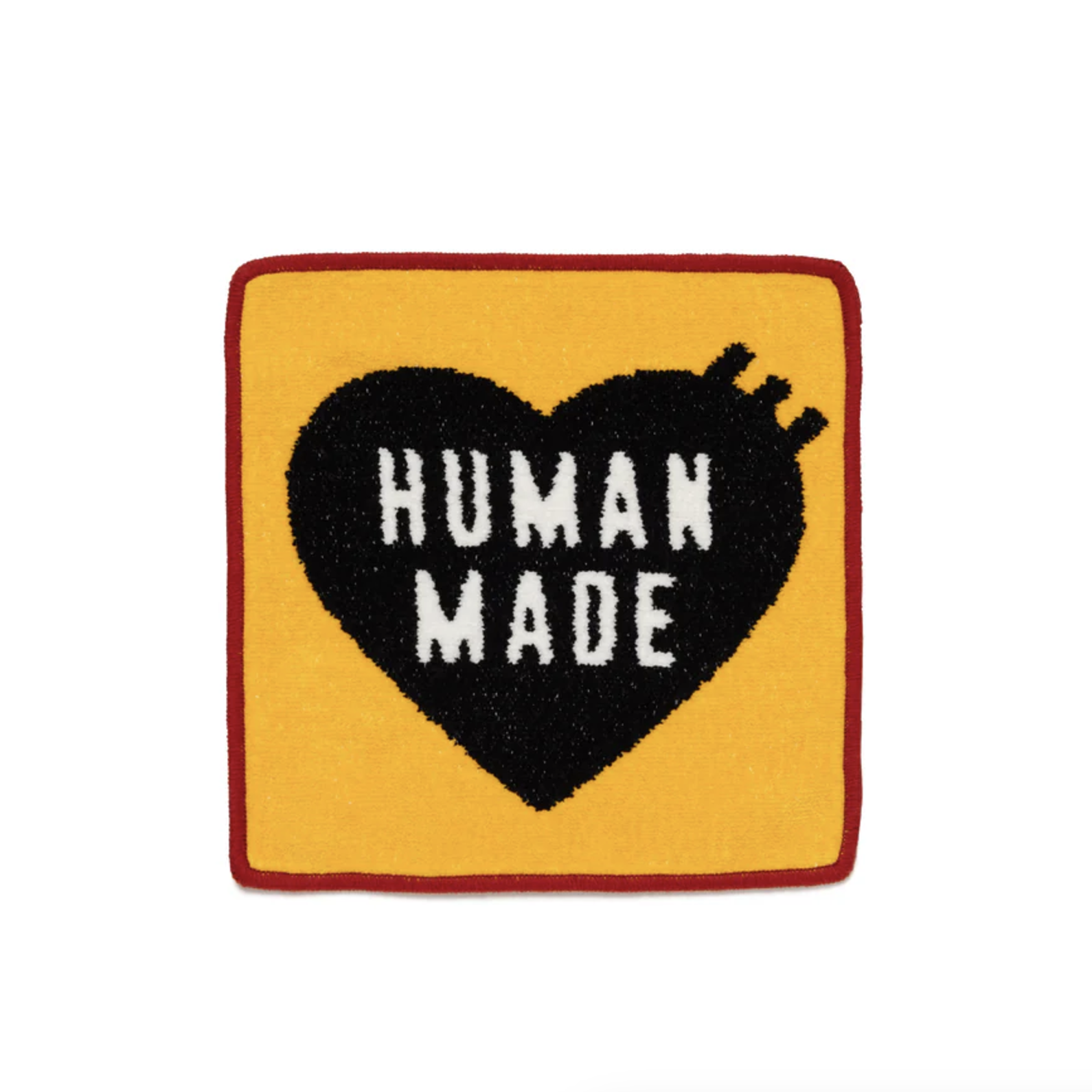 -(C015)-HUMAN MADE CHENILLE WOVEN HANDKERCHIEF 人間製 小方巾 手帕 灰底黑心/黃底黑心/藍底黃心/綠底紅心-HM29GD120