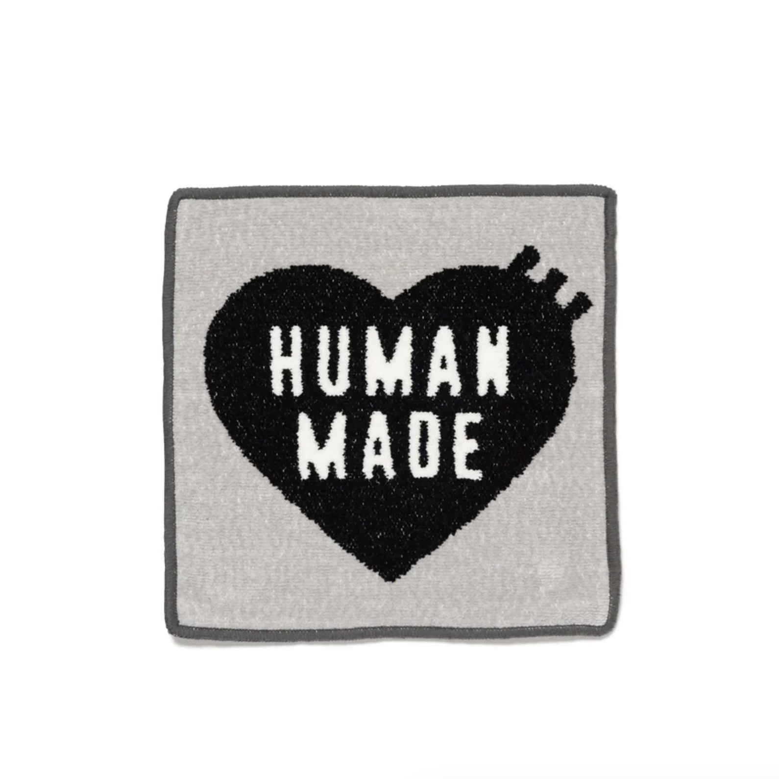 -(C015)-HUMAN MADE CHENILLE WOVEN HANDKERCHIEF 人間製 小方巾 手帕 灰底黑心/黃底黑心/藍底黃心/綠底紅心-HM29GD120