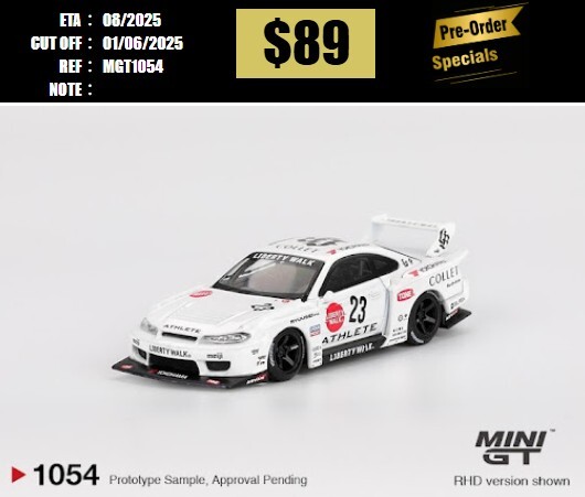 PO-$89 * MINI GT * 1:64 #1054 Nissan LB-Super Silhouette S15 SILVIA ATHLETE RHD [OD19/05]