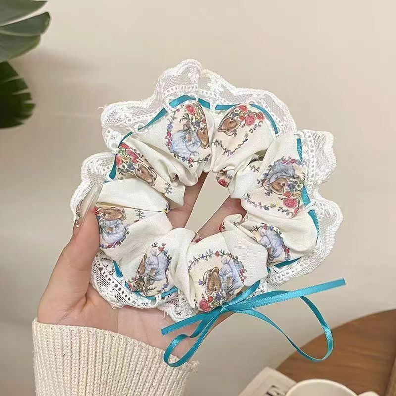 [3 FOR RM10] Blue Vintage Alice Floral Scrunchie