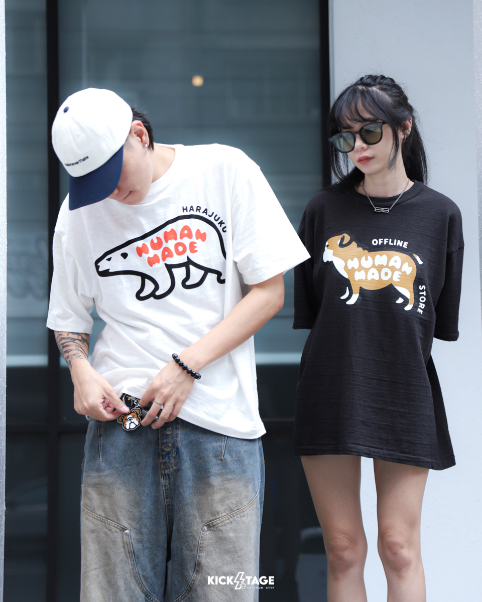 Human Made OFFLINE STORE TEE 東京店鋪限定黑白狗北極熊兔子竹節棉短袖