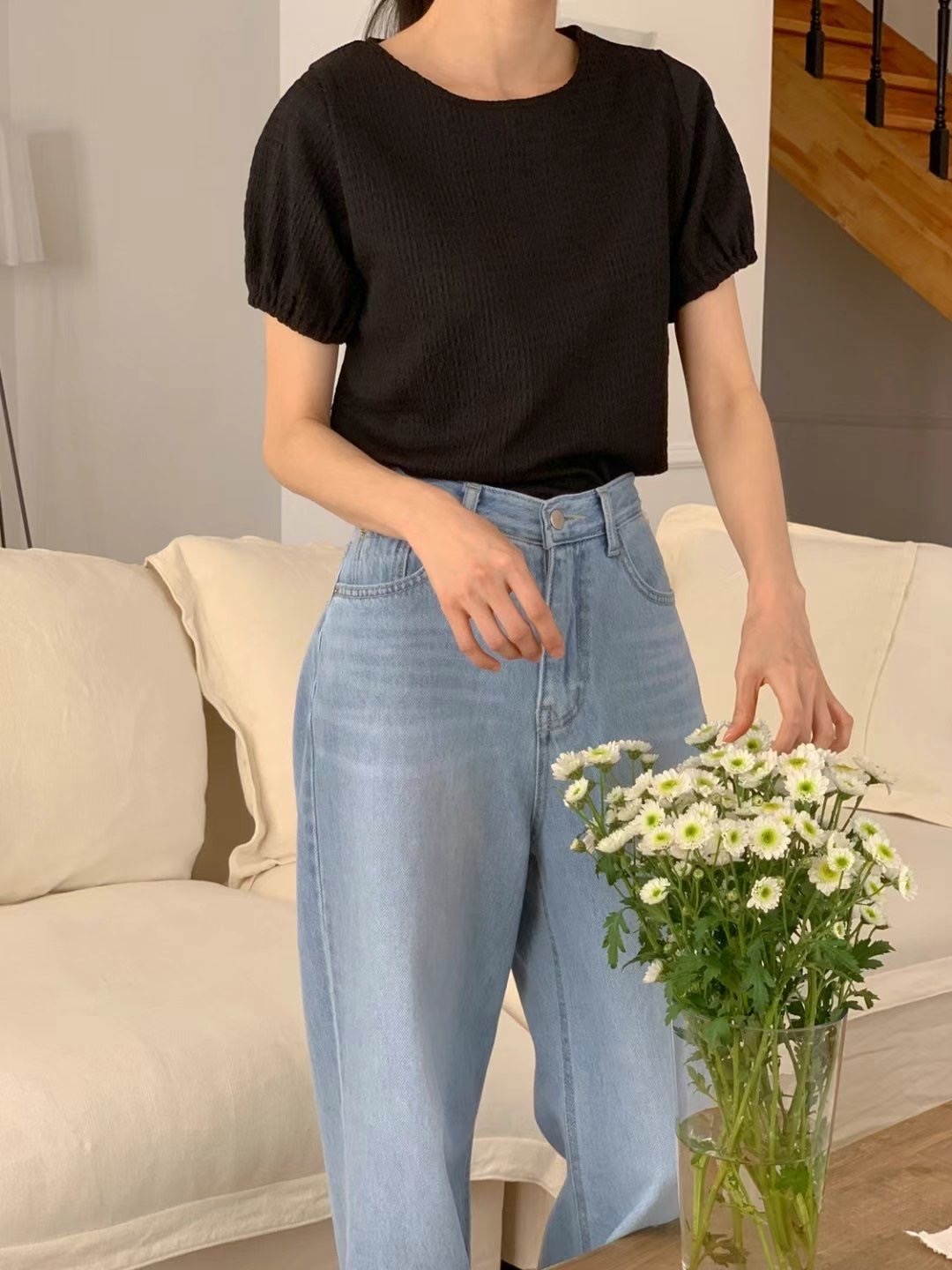 Bonite waffle pique bloues