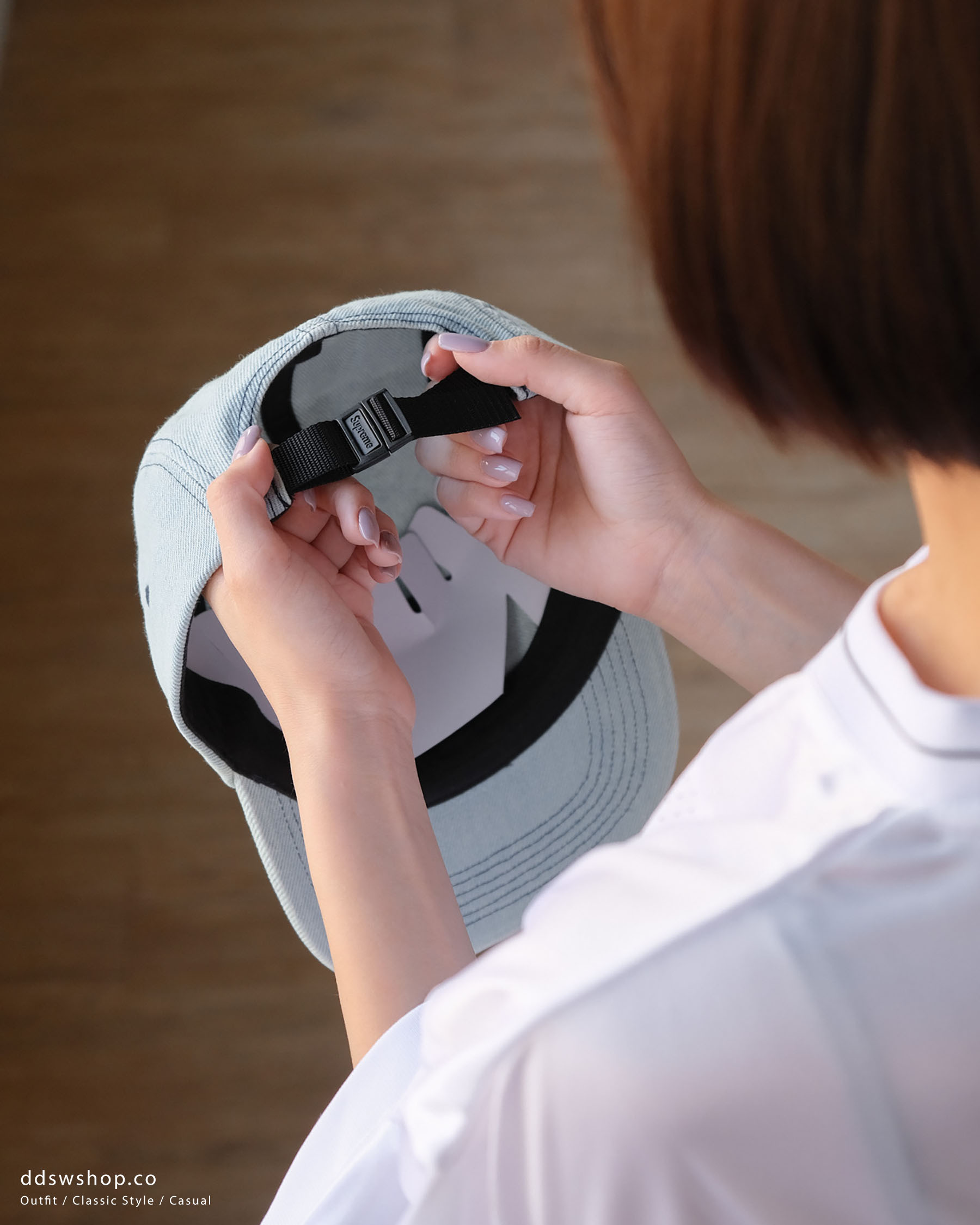 "現貨" Supreme 五分割帽 長條Logo 牛仔藍