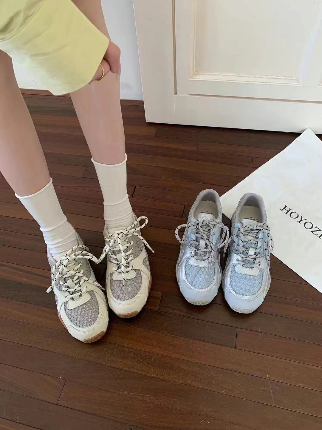 網面透氣復古軟底鞋（牛皮）