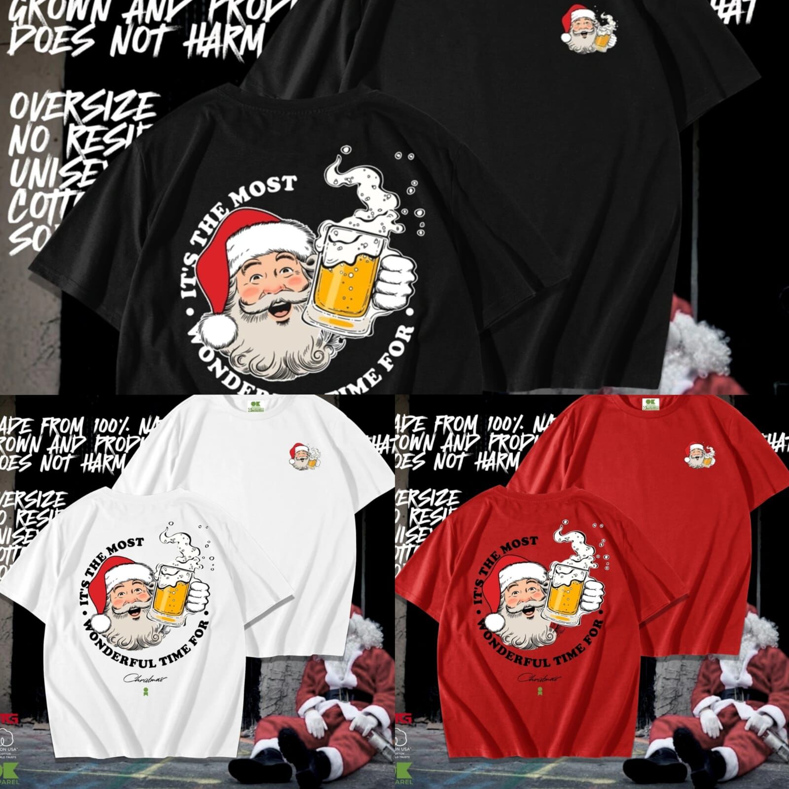 泰國連線 聖誕老人飲啤酒T-Shirt (T5 T680)