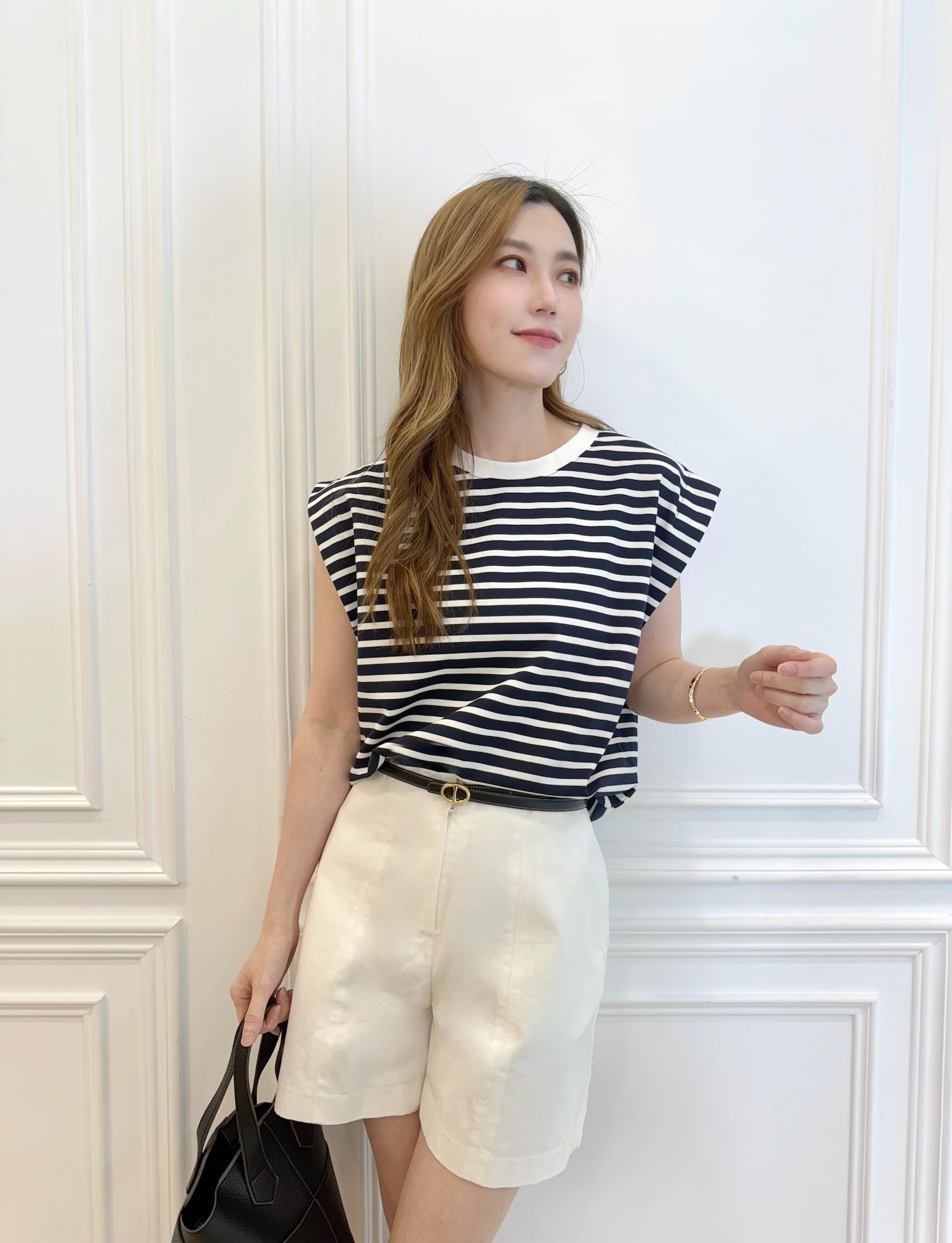 率性棉料條紋背心