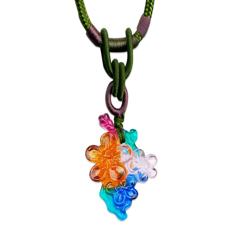 鹿港窯禮品館｜居家開運琉璃項鍊 梅花