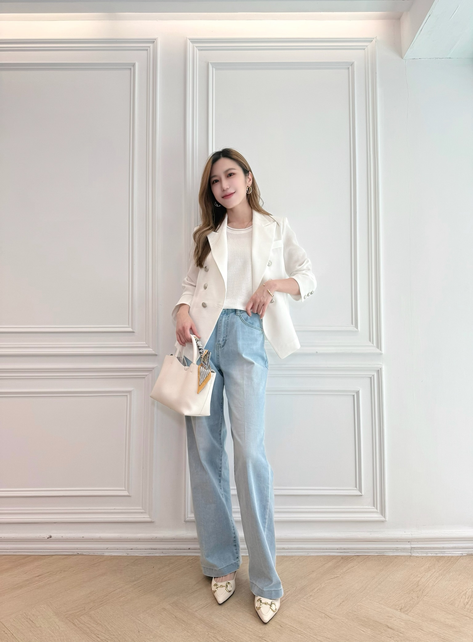 (夏日清爽)顯腿長涼感牛仔褲