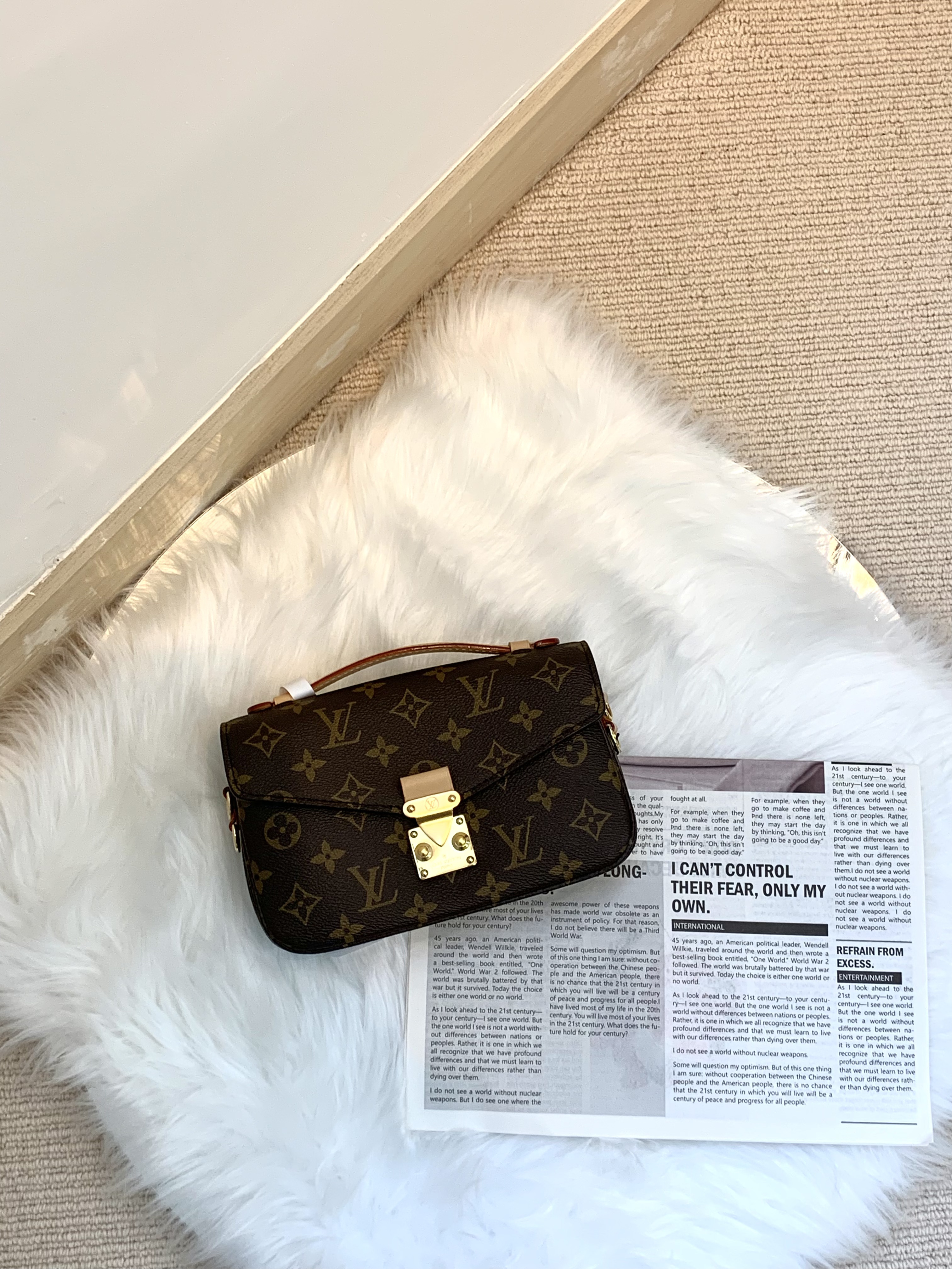 [二手] LOUIS VUITTON LV Pochette Metis East West 老花 可拆卸肩帶 塗層帆布拼牛皮革飾邊 小郵差包手提斜挎單肩包 常規 女款 啡色