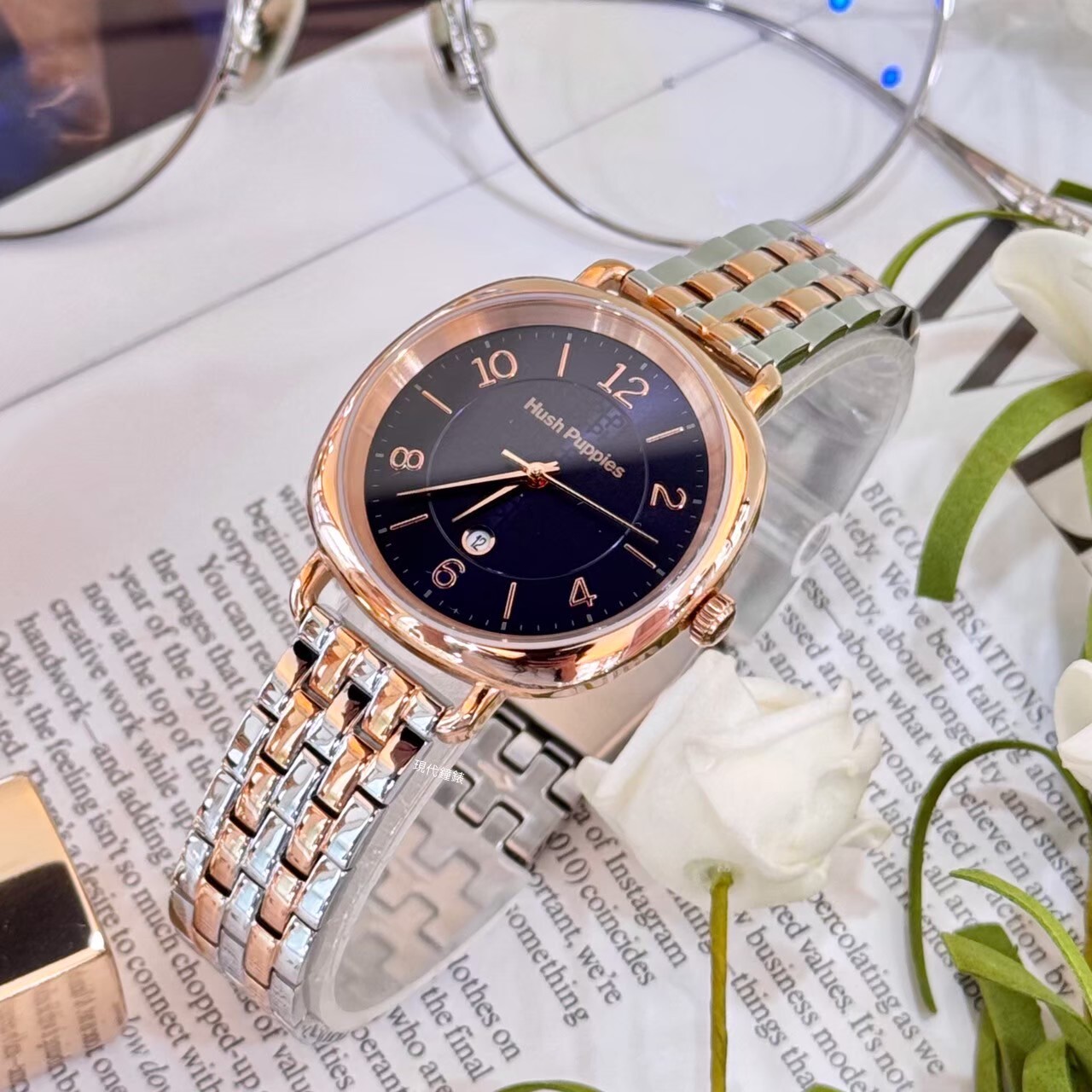 【Hush Puppies】美式經典光耀女錶HP.3897L.1503 34mm  現代鐘錶