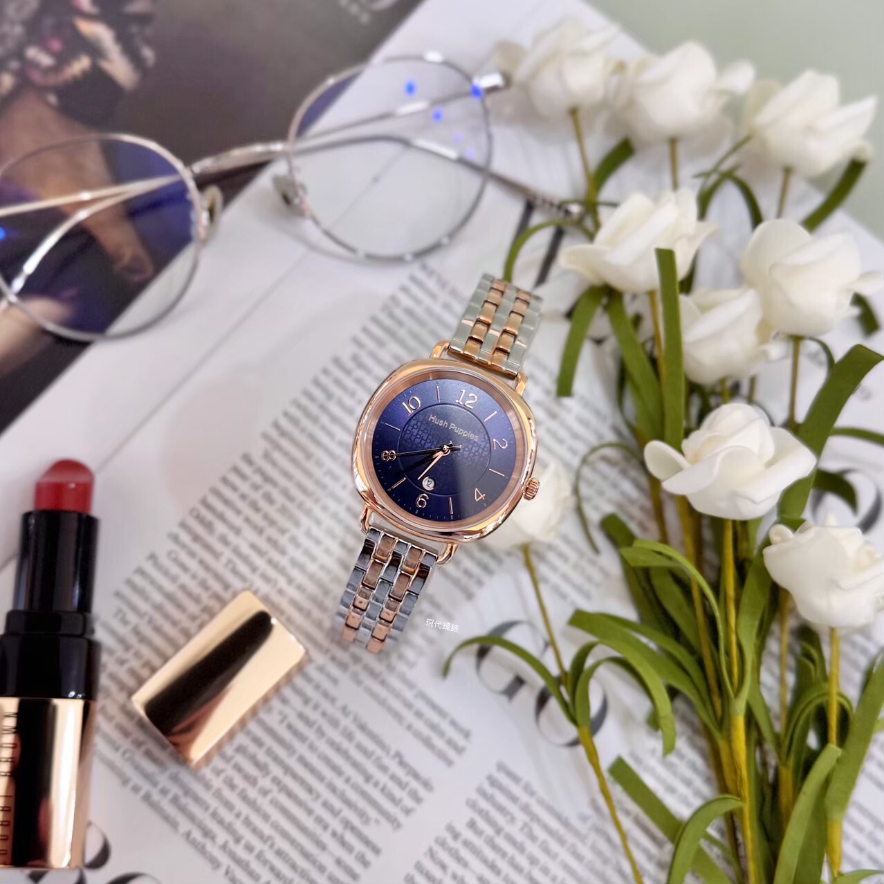 【Hush Puppies】美式經典光耀女錶HP.3897L.1503 34mm  現代鐘錶