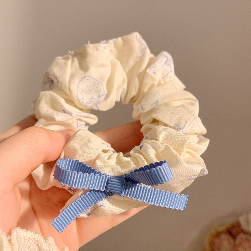 [3 FOR RM10] Korean Soft Blue Floral Scrunchies