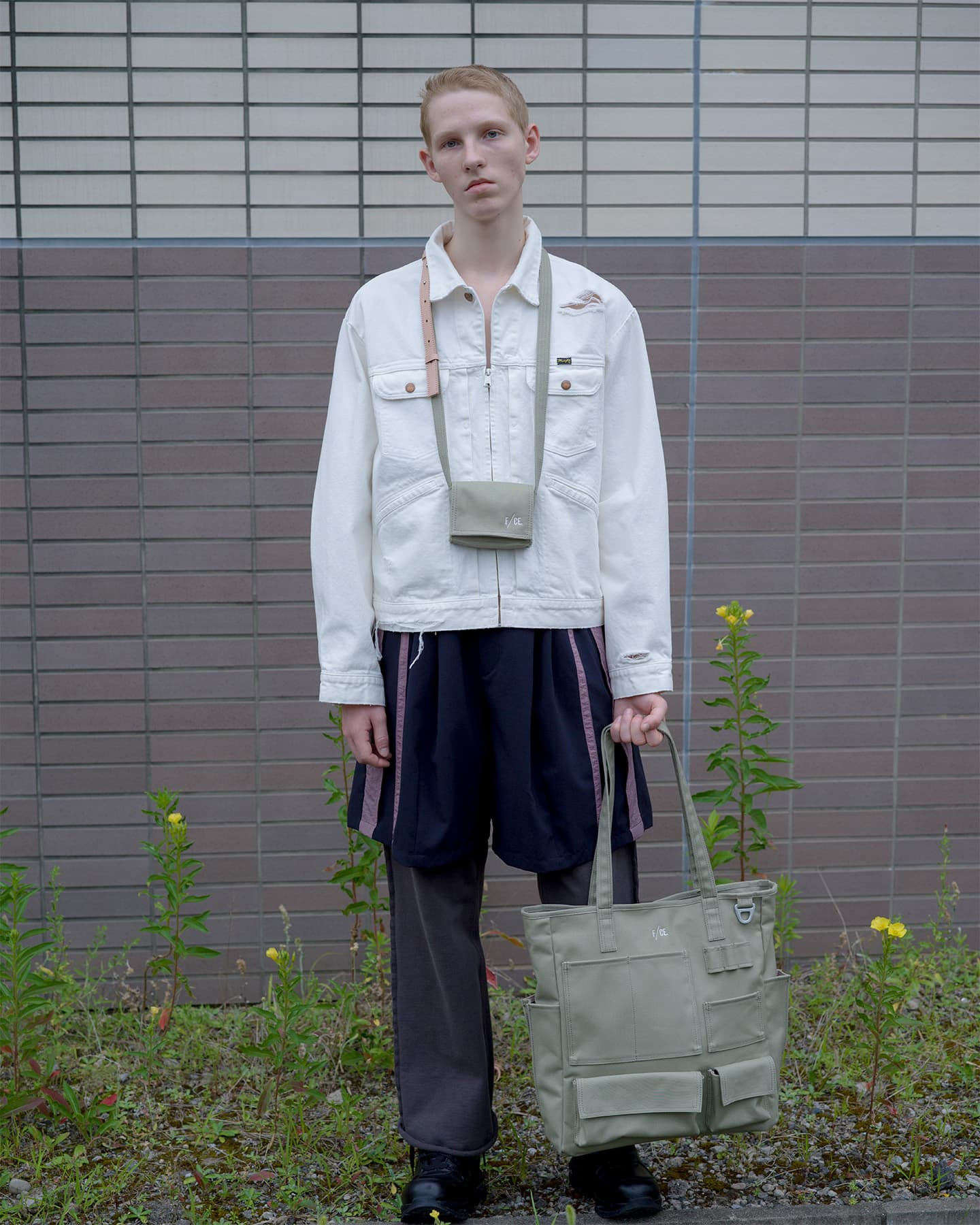 <特價不退換>F/CE. W.R CANVAS MINI SHOULDER 帆布 迷你肩帶包 側背隨身小包 鼠尾草綠【F34251B0002G】