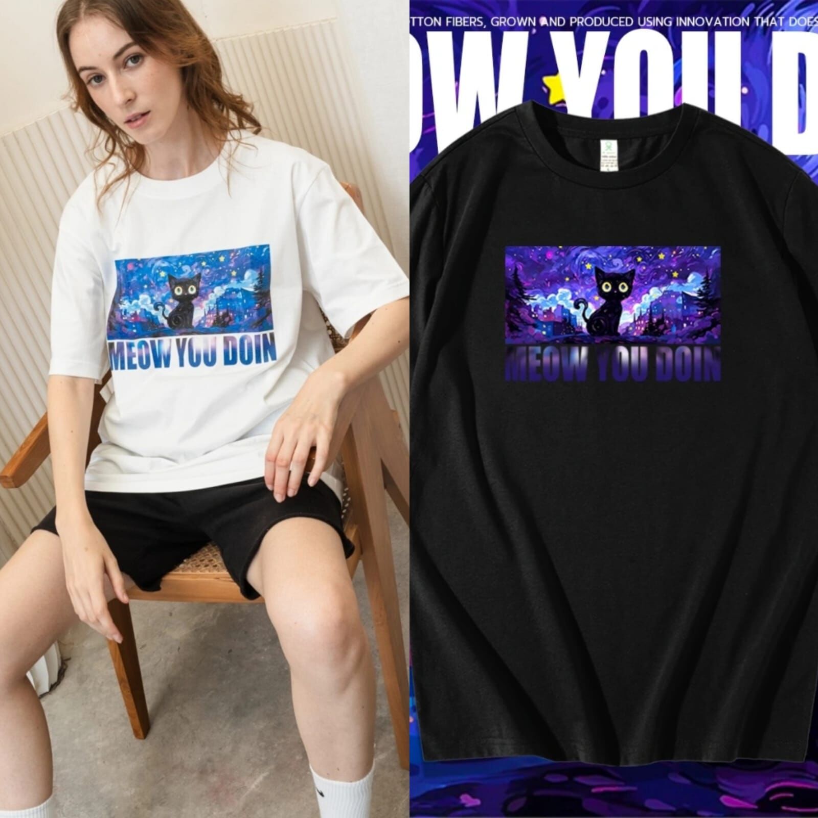 泰國連線 夜空貓T-Shirt (T5 T705)