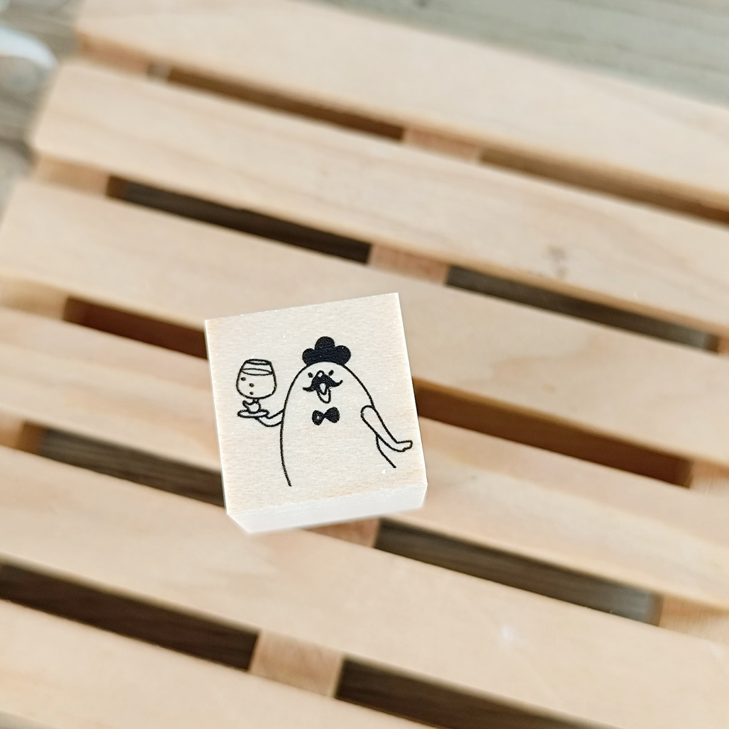 日本YUN．乾杯！2x2cm原創櫸木印章
