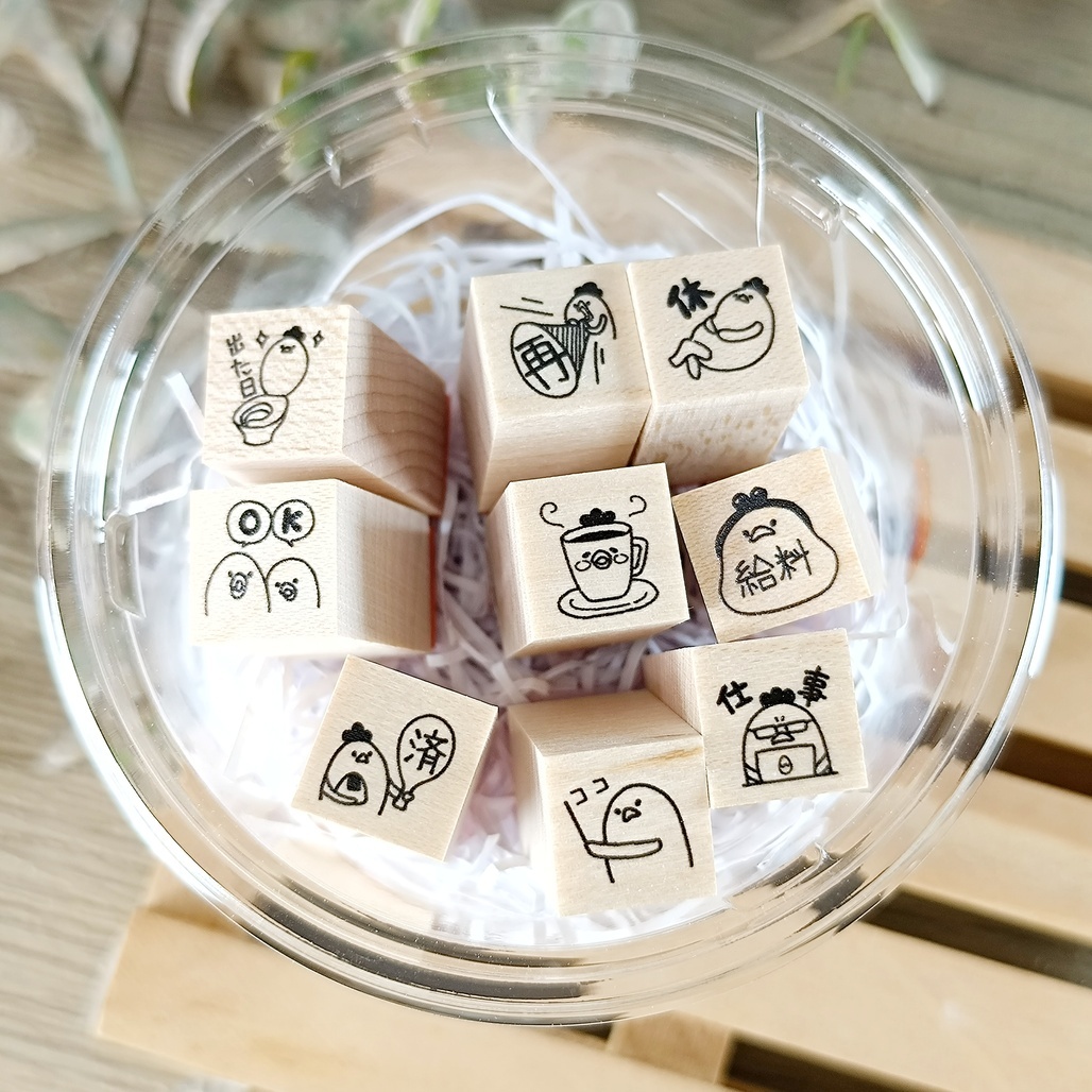 日本YUN．雞家族手帳迷你印章組(9入)