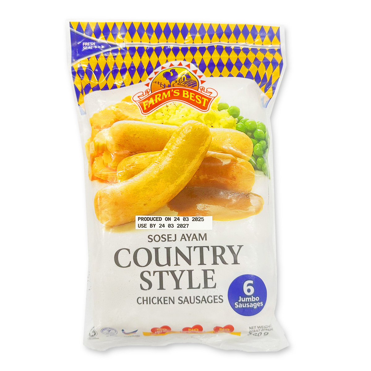 Farm’s Best - 馬來西亞珍寶雞肉香腸 #嫩滑多汁#0反式脂肪#bbq#火鍋 (急凍) (6條) (約320-360克)
