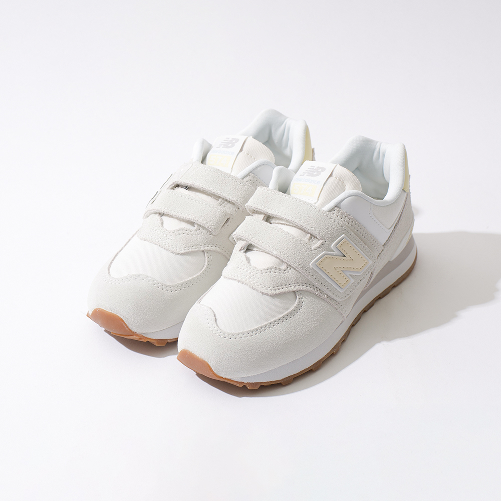 New Balance NB 574 中童 童鞋 米白黃色 魔鬼氈 經典 麂皮 小朋友 運動 休閒鞋 PV574CBL