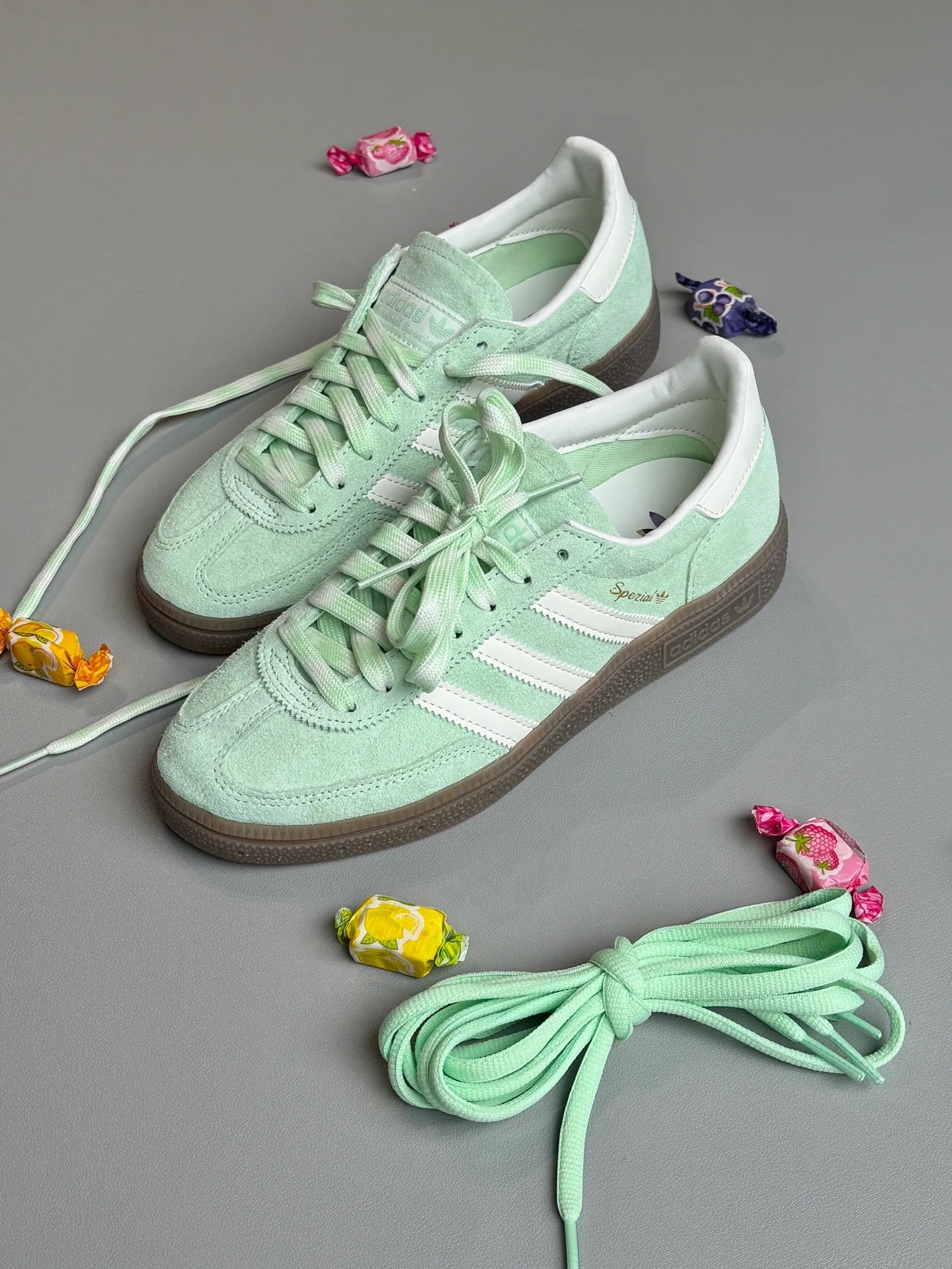 ADIDAS HANDBALL SPEZIAL 調色盤系列 青蘋果 奶油白 編織鞋帶 男女鞋 KI5932 / 預購