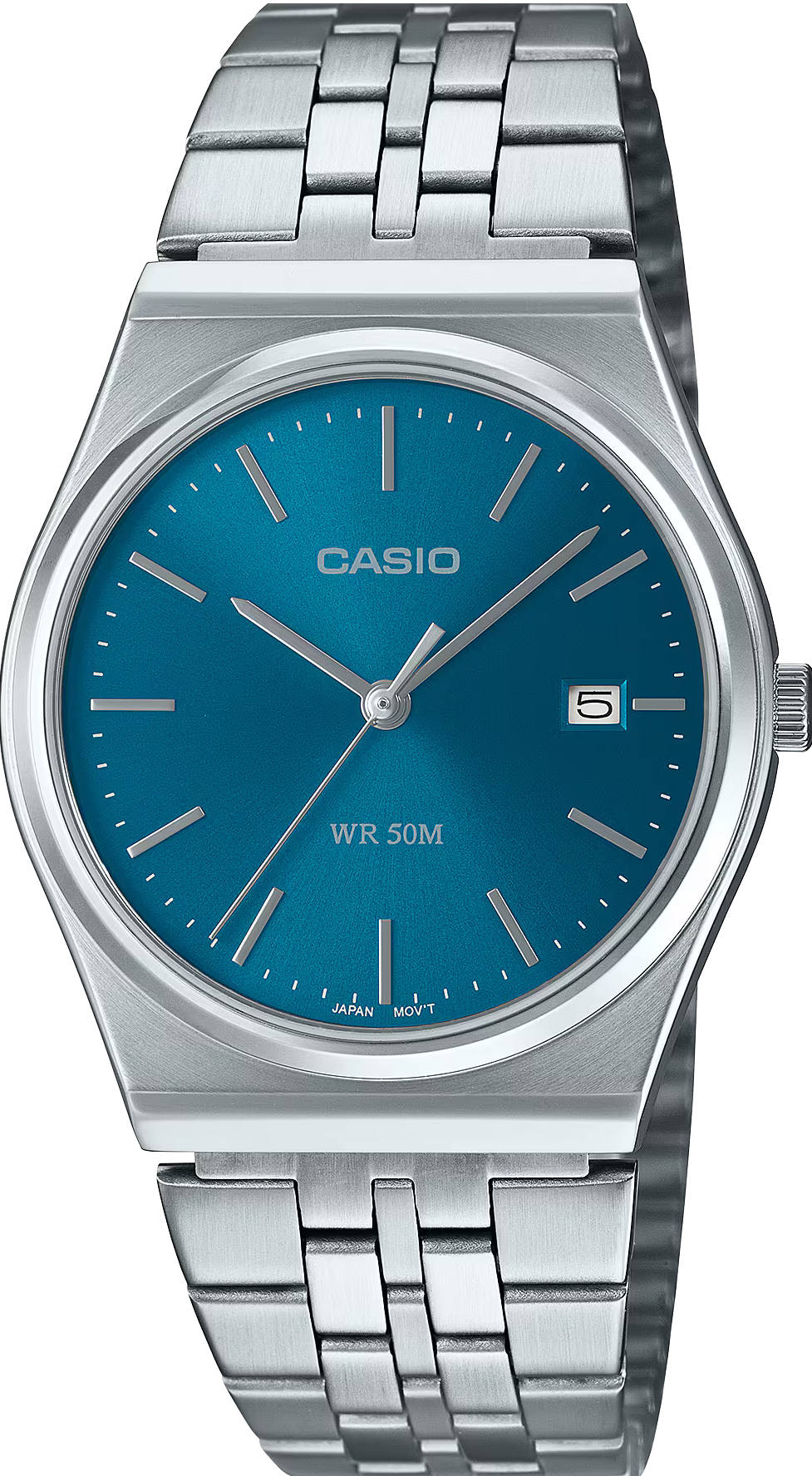 萬年鐘錶 - CASIO 卡西歐 復古外觀藍綠色面盤中性男女錶 MTP-B145D-2A2  錶徑35MM