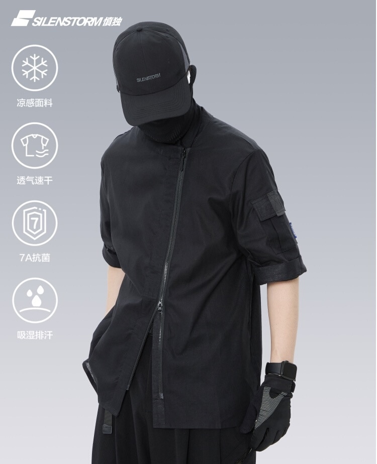 SILENSTORM 亞麻棉機能拼接短袖