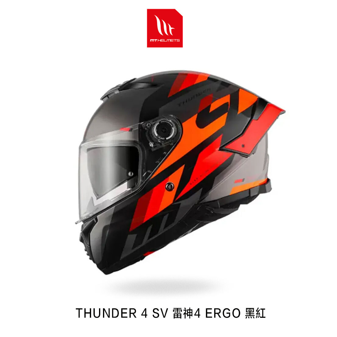 MT THUNDER 4 SV 雷神4 ERGO 黑紅 全罩安全帽
