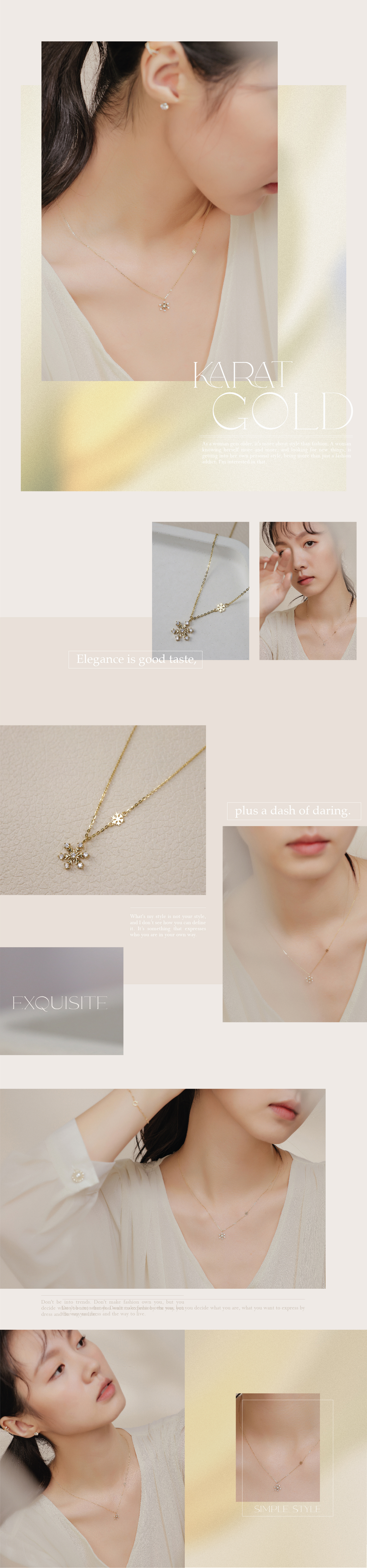 14K 雪花飄飄項鍊Miestilo Jewelry設計師輕珠寶品牌|舒飾質感每一刻