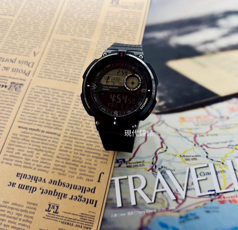 【CASIO 卡西歐】戶外運動登山錶 SGW-600H-1B 45mm 現代鐘錶